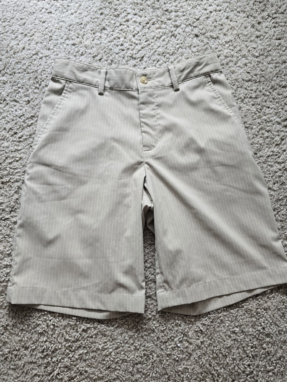 Slazenger Men's Light Khaki Pinstripe Flat-Front Shorts